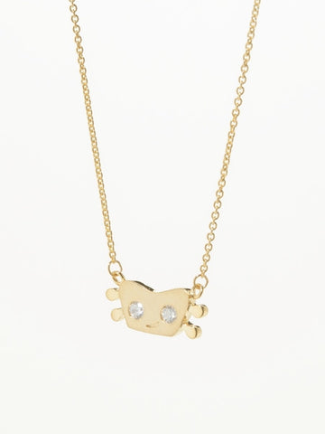 The Traveling Man Laughs - gold w/CZ stone