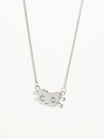 The Traveling Man Laughs - sterling silver w/CZ stones