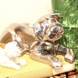 Owney dog sculpture by Brad Oldham aluminum