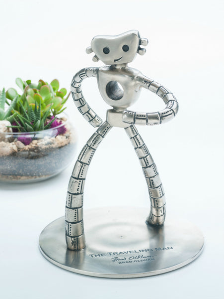 The Traveling Man 12-inch-tall edition, nickel on brass