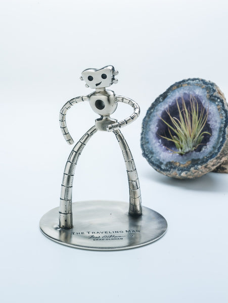 The Traveling Man 6-inch-tall edition, brass nickel plated