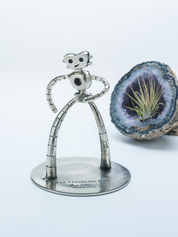 The Traveling Man 6-inch-tall edition, brass nickel plated