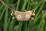 The Traveling Man Laughs - gold w/CZ stone