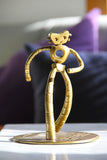The Traveling Man Laughs - gold w/CZ stone